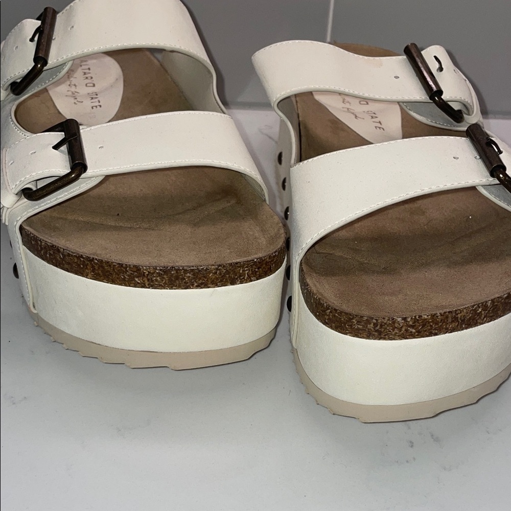 Altar'd State Cream Platform Sandals